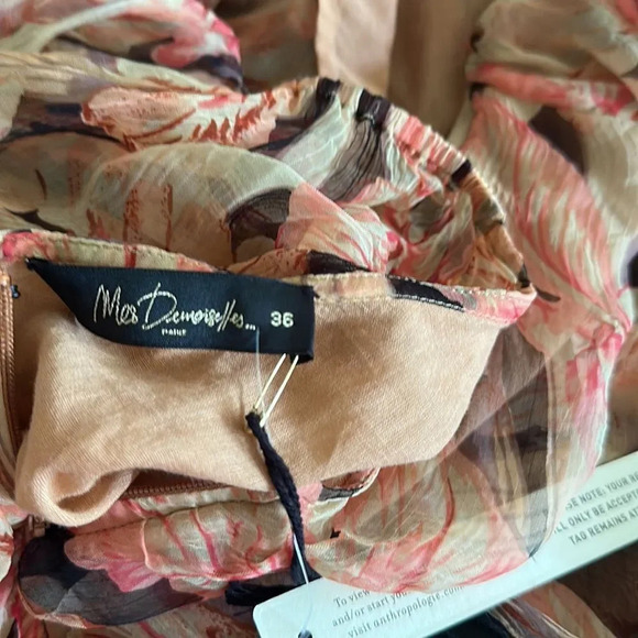 Mes Demoiselles sz EU 36 US 4 ruffled layered viscose blend dress NWT new cond - Picture 11 of 13